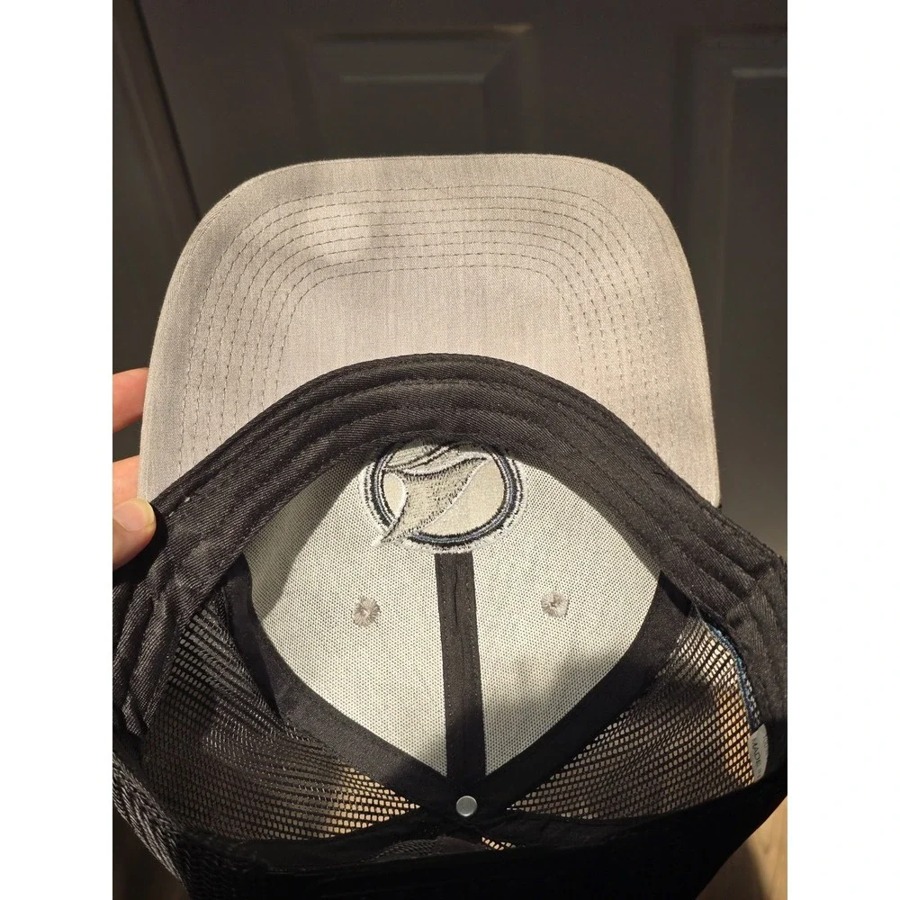 San Jose Sharks SGA Trucker Hat Snapback Gray Black Mesh NHL Wave Logo